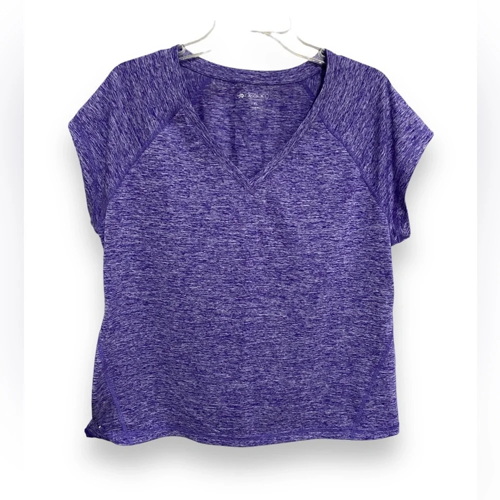 Women Sport Tee Extra Large XL Rapidry Tee Yoga Top Marled Purple T-Shirt - Picture 1 of 14